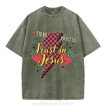 Trust In Jesus Christian Washed T-Shirt