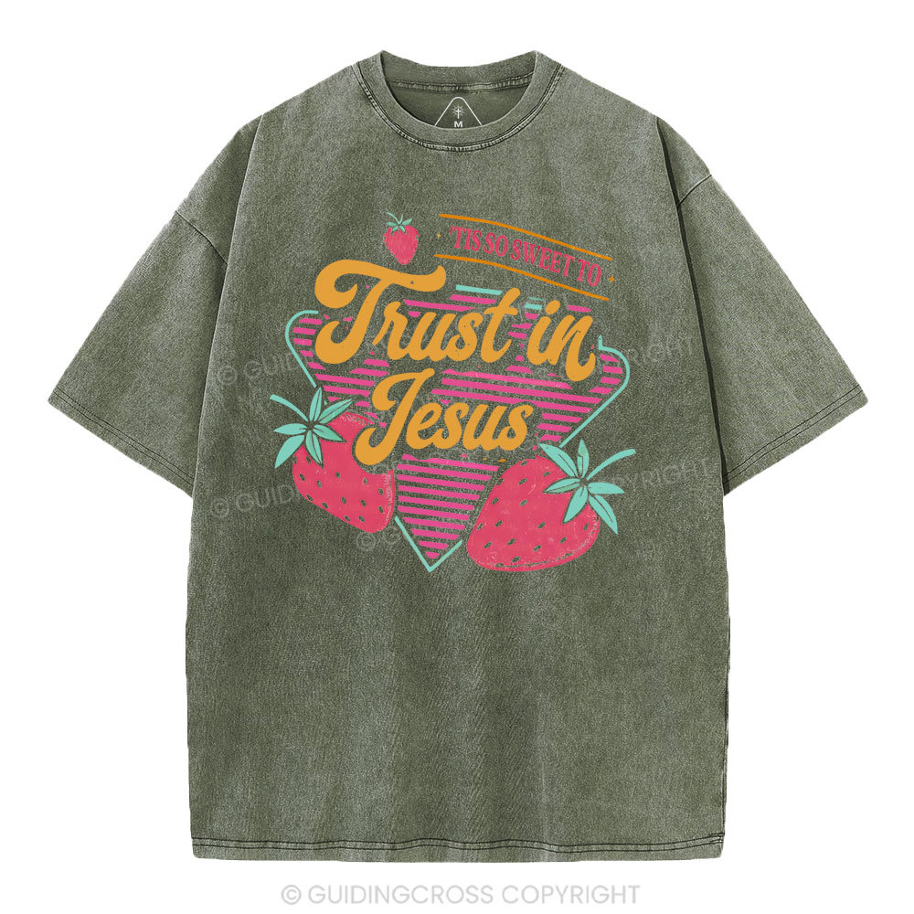 Trust In Jesus Christian Washedd T-Shirt