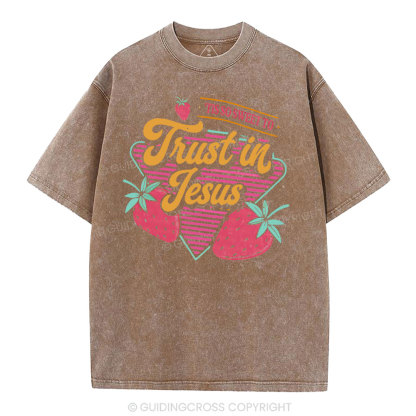 Trust In Jesus Christian Washedd T-Shirt