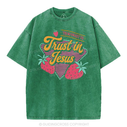 Trust In Jesus Christian Washedd T-Shirt