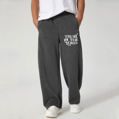 Trust In The Lord Christian Minimalist Knit Barrel Sweatpants