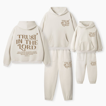 Trust In The Lord Christian Premium Matching Fleece Hoodie Set