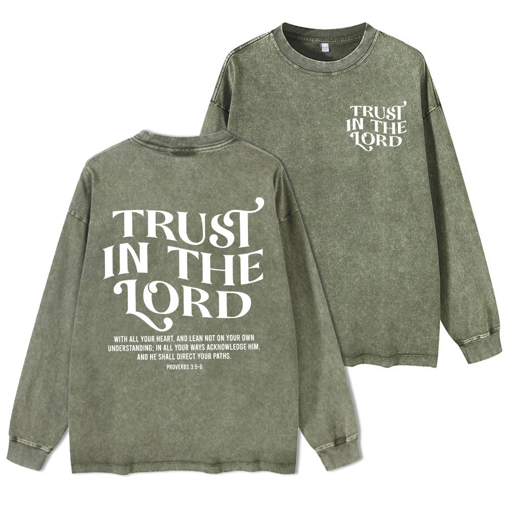 Sample Washed Long Sleeve T-Shirt Sale - GuidingCross