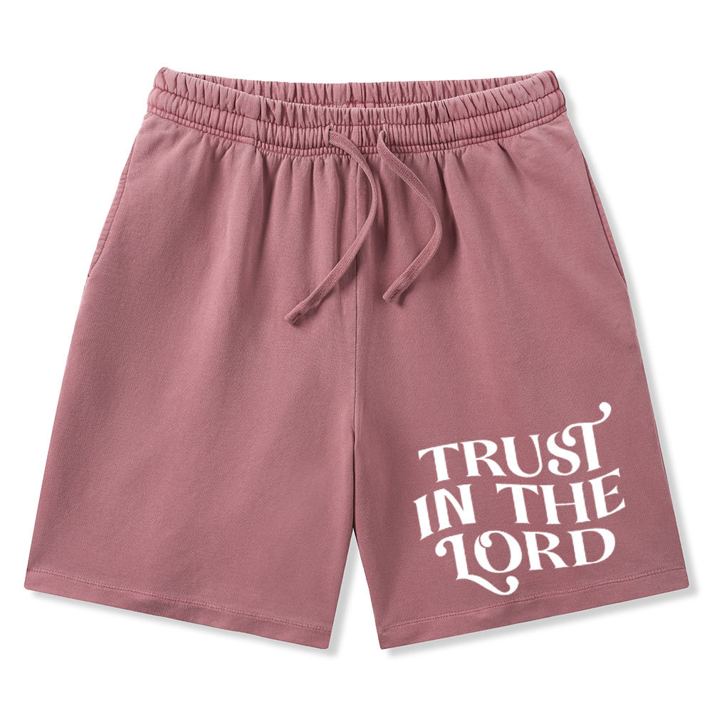 Trust In The Lord Christian Washed Shorts