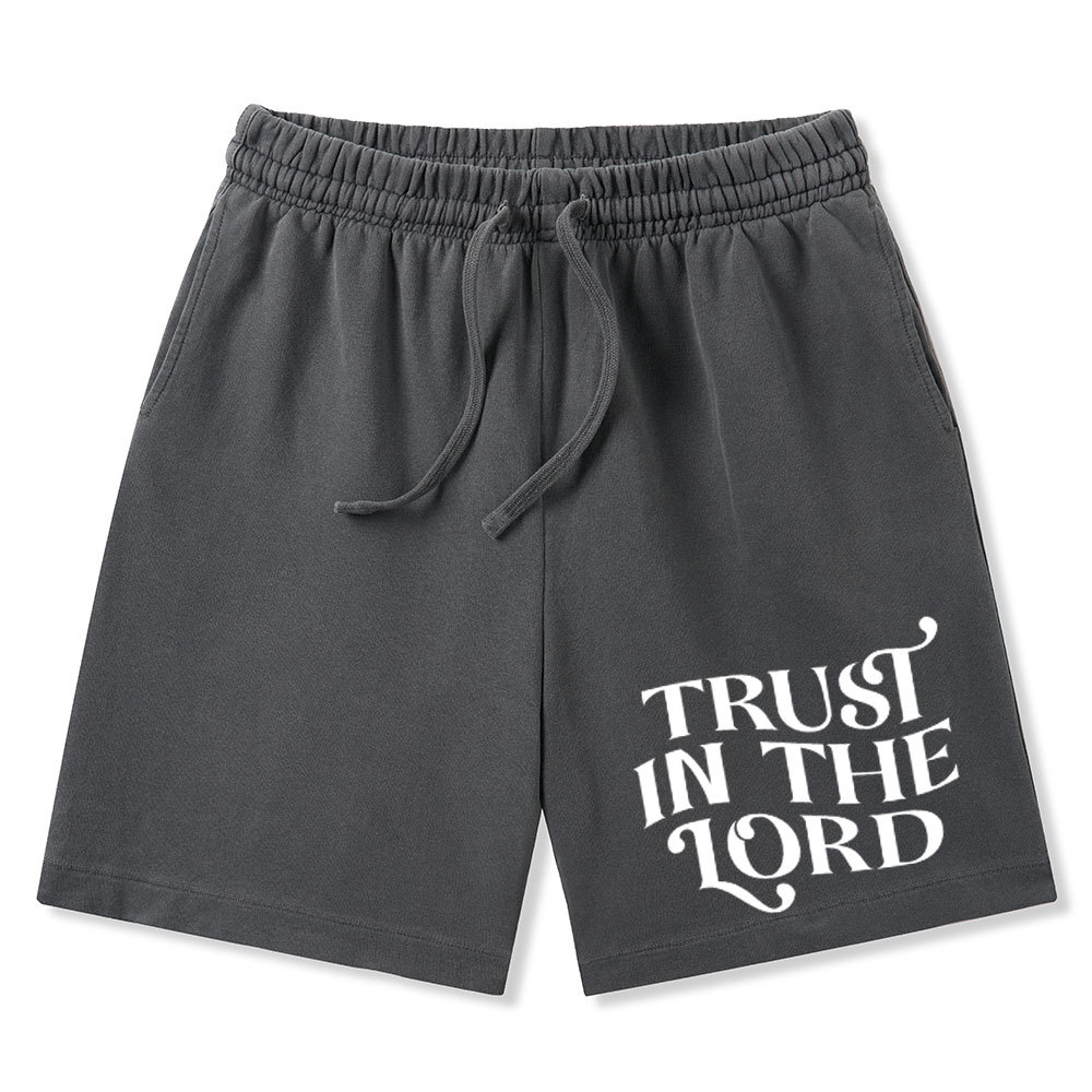 Trust In The Lord Christian Washed Shorts