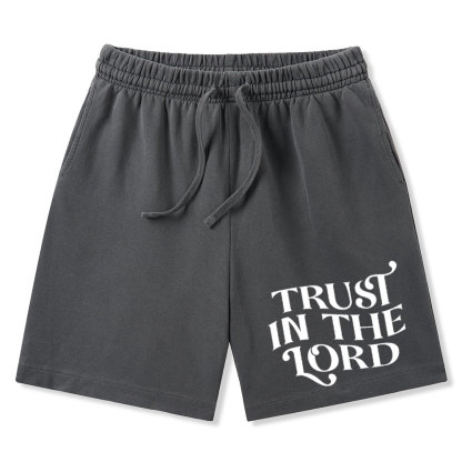 Trust In The Lord Christian Washed Shorts