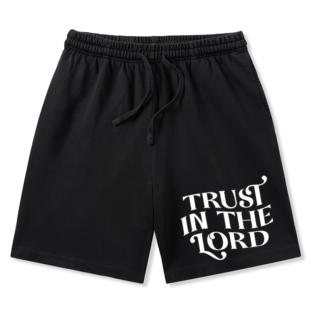 Trust In The Lord Christian Washed Shorts