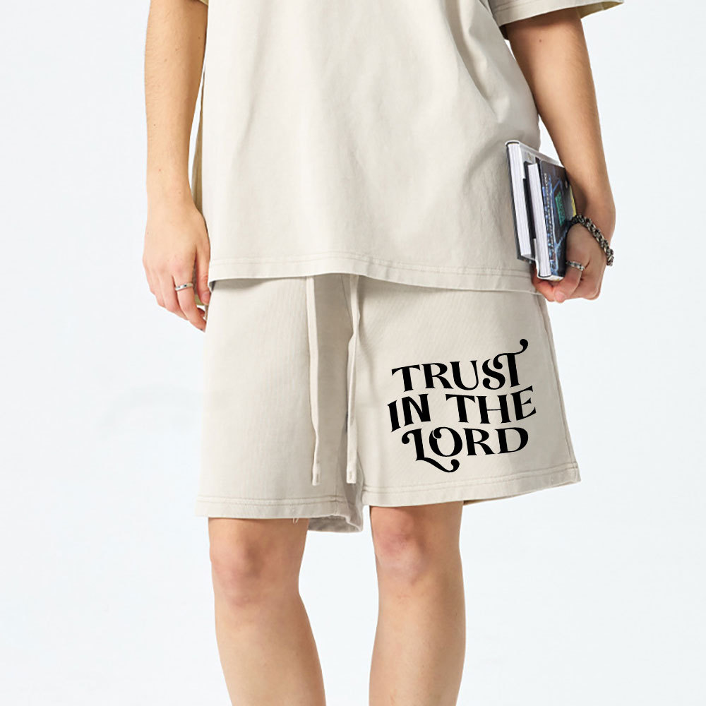 Trust In The Lord Christian Washed Shorts