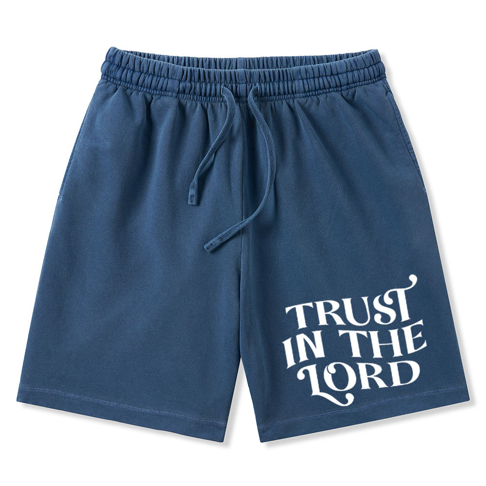 Trust In The Lord Christian Washed Shorts