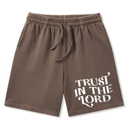 Trust In The Lord Christian Washed Shorts