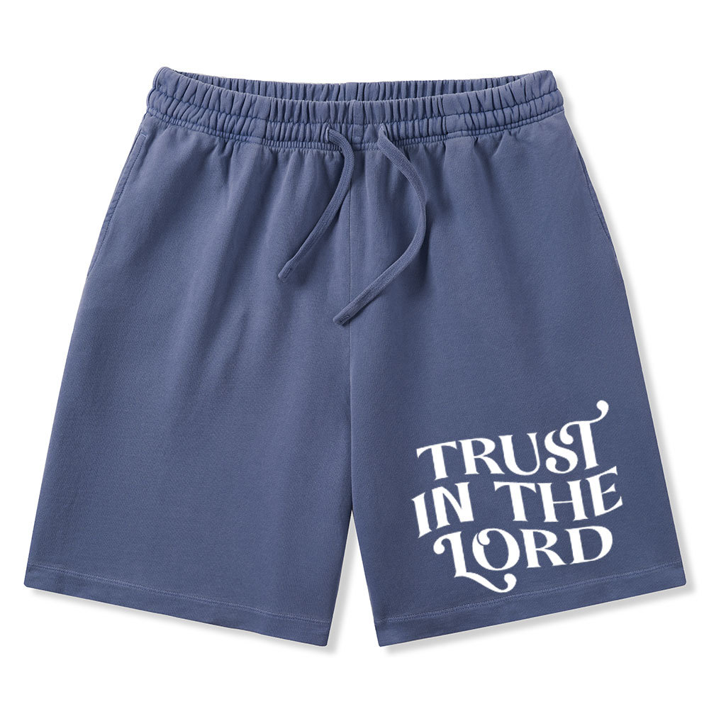 Trust In The Lord Christian Washed Shorts