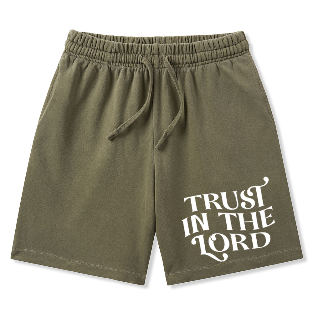 Trust In The Lord Christian Washed Shorts