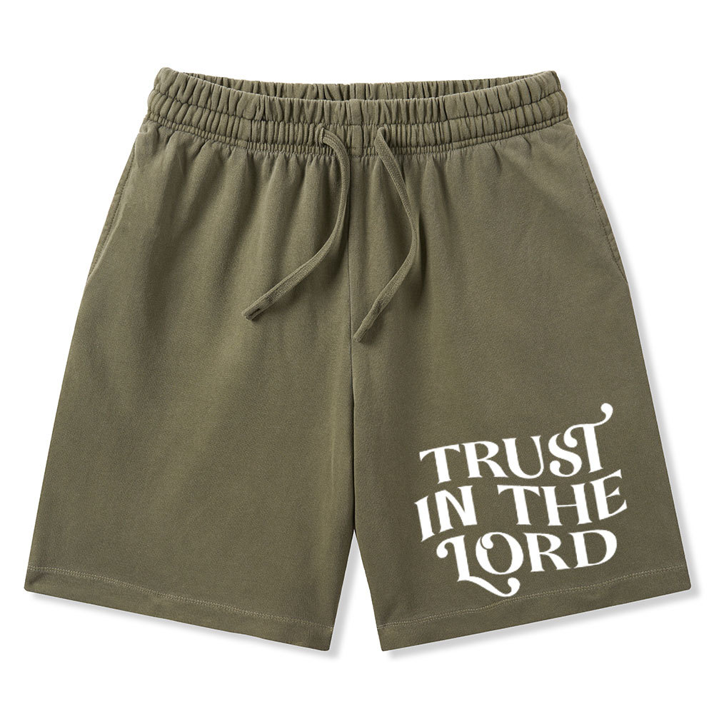 Trust In The Lord Christian Washed Shorts