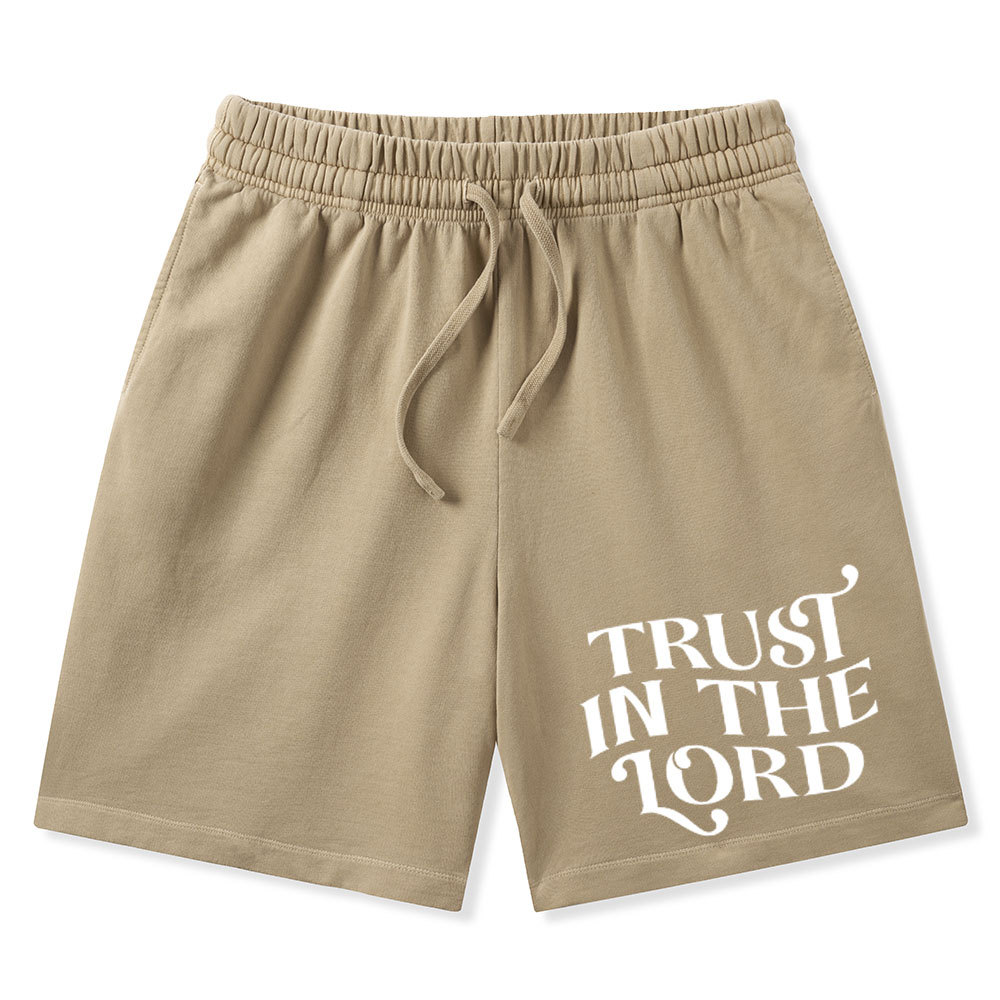 Trust In The Lord Christian Washed Shorts