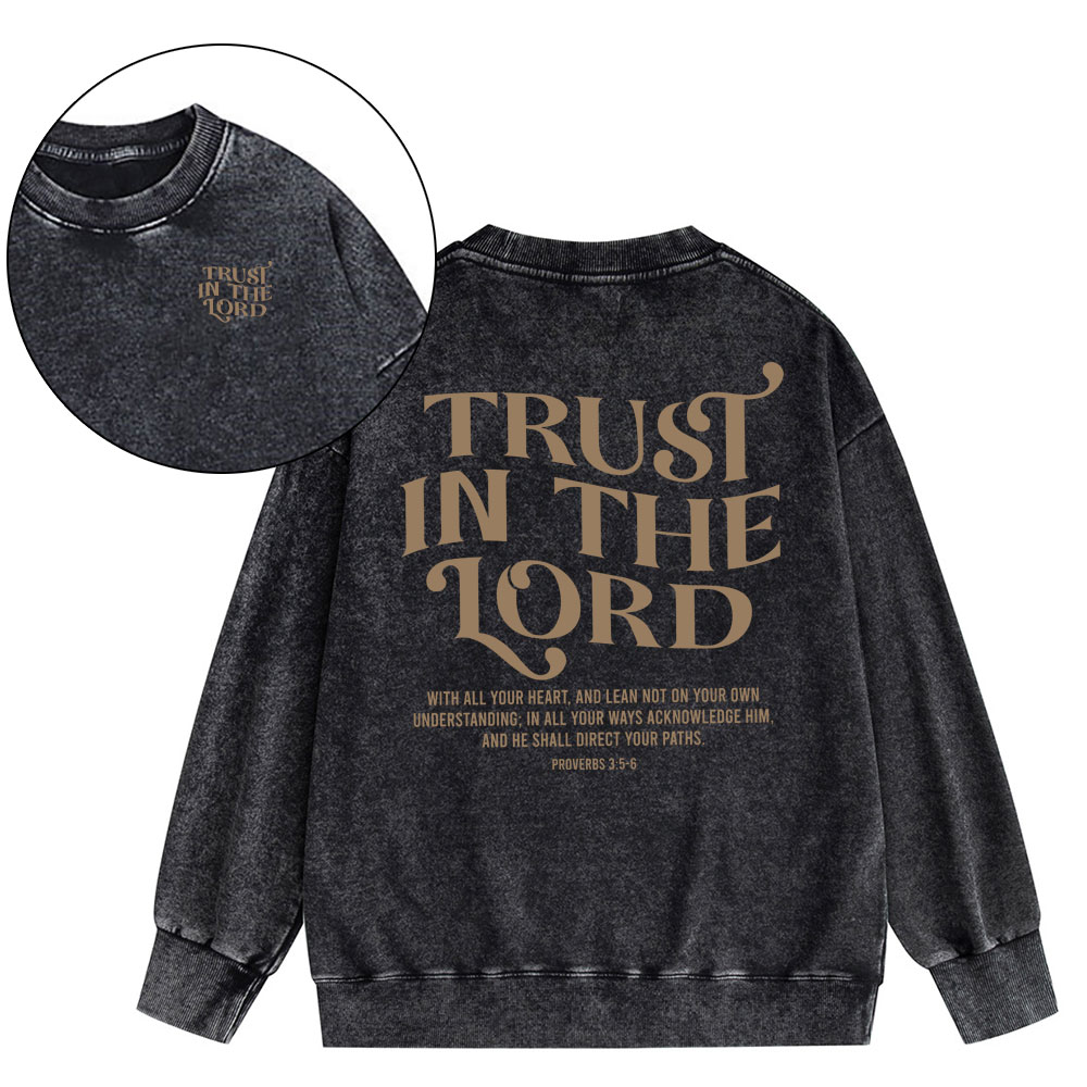 Trust In The Lord Christian Washed SweatShirt