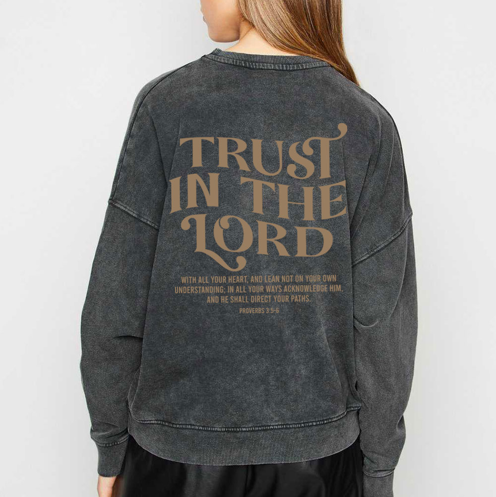 Trust In The Lord Christian Washed SweatShirt