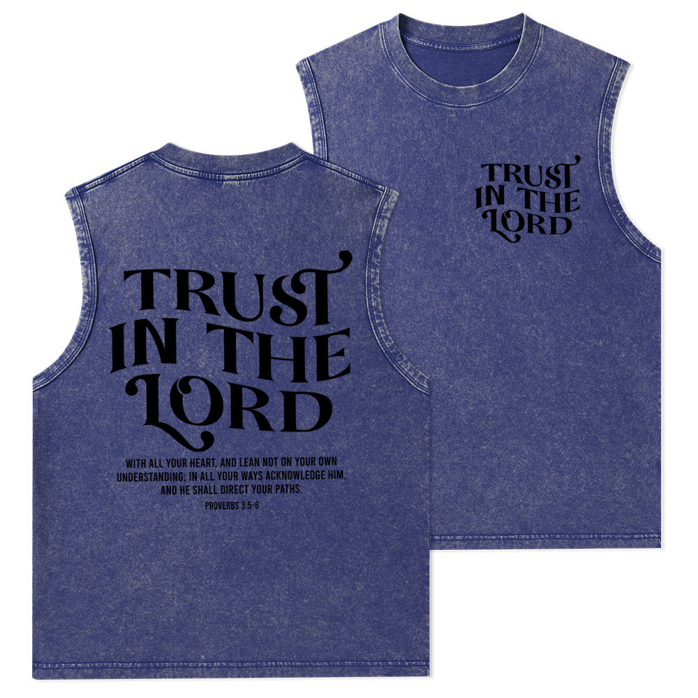 Trust In The Lord Christian Washed Tank Top