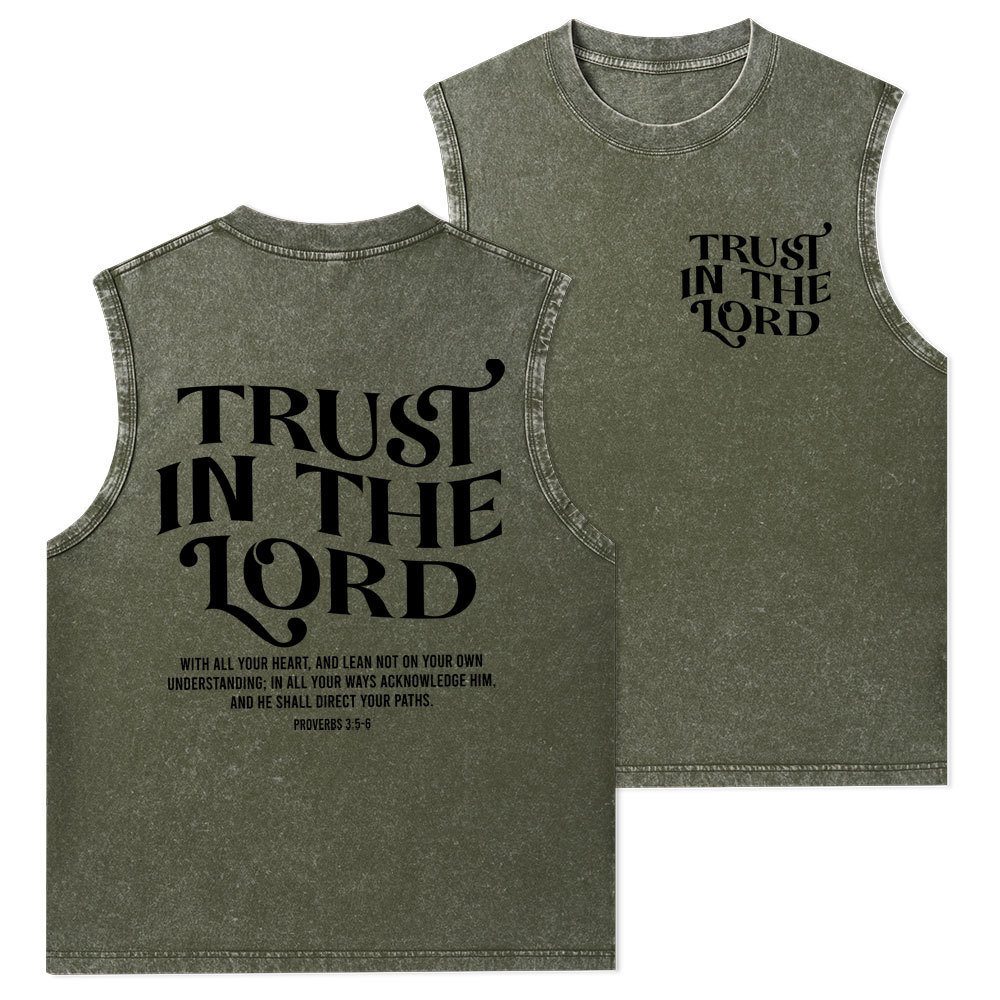 Trust In The Lord Christian Washed Tank Top