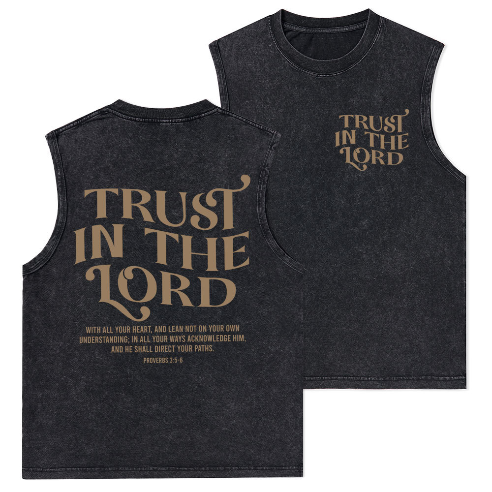 Trust In The Lord Christian Washed Tank Top
