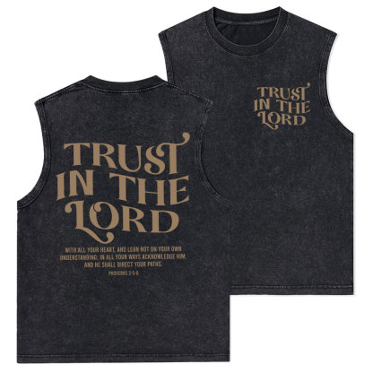 Trust In The Lord Christian Washed Tank Top