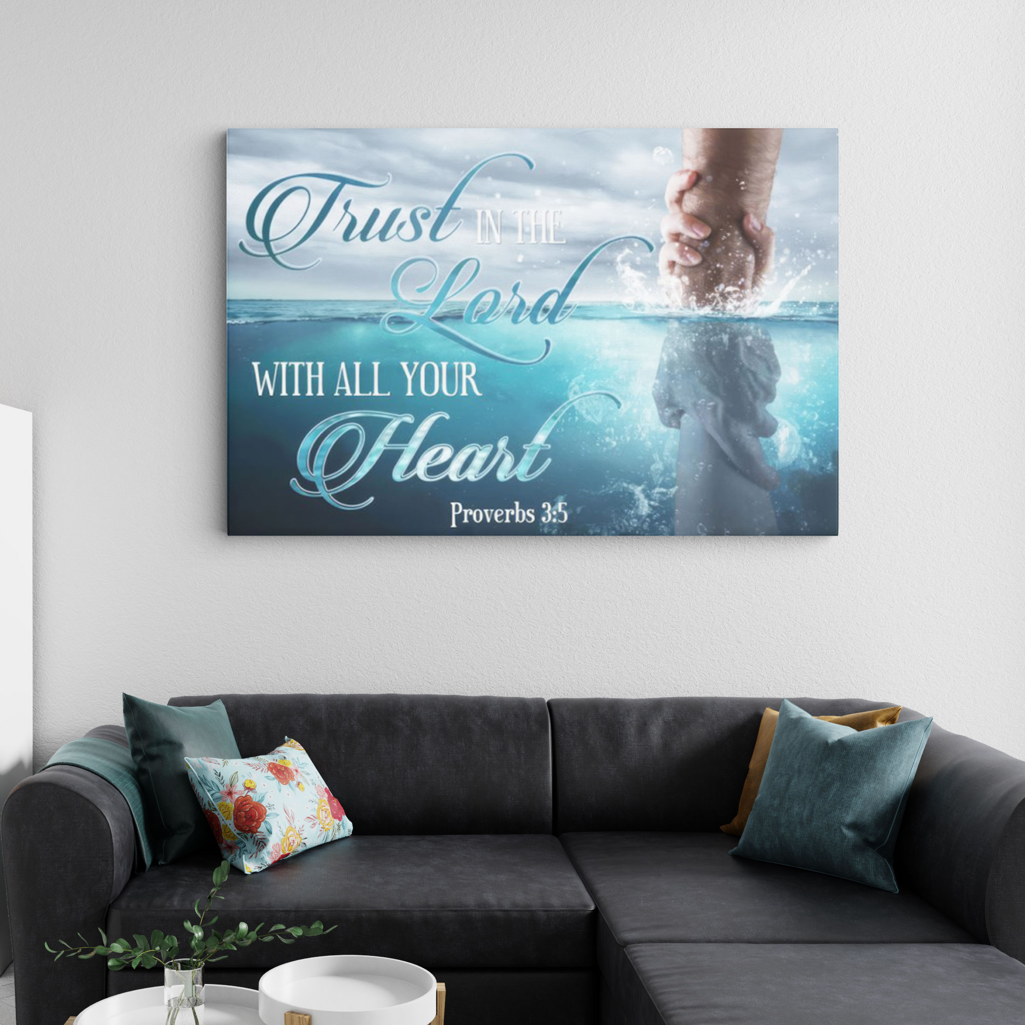 Trust In The Lord With All Your Heart Christian Canvas Wall Art