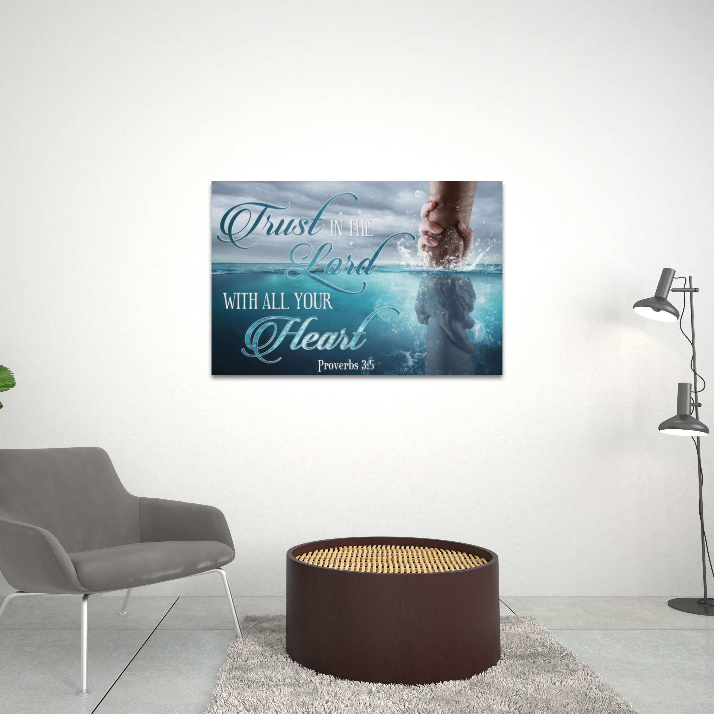 Trust In The Lord With All Your Heart Christian Canvas Wall Art