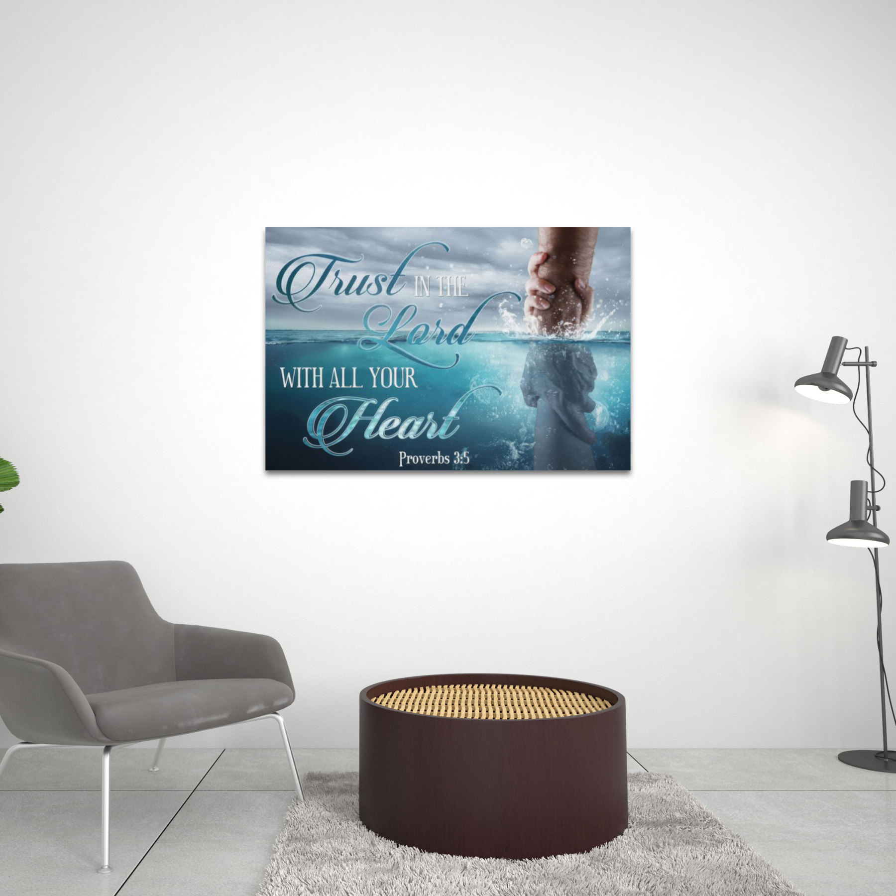 Trust In The Lord With All Your Heart Christian Canvas Wall Art