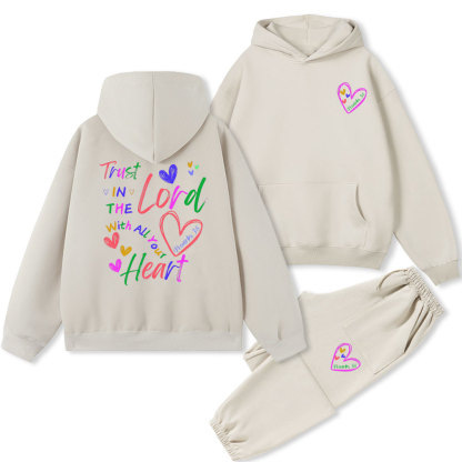 Trust In The Lord With All Your Heart Christian Fleece Hoodie Set