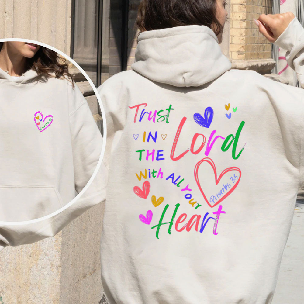 Trust In The Lord With All Your Heart Christian Fleece Hoodie Set