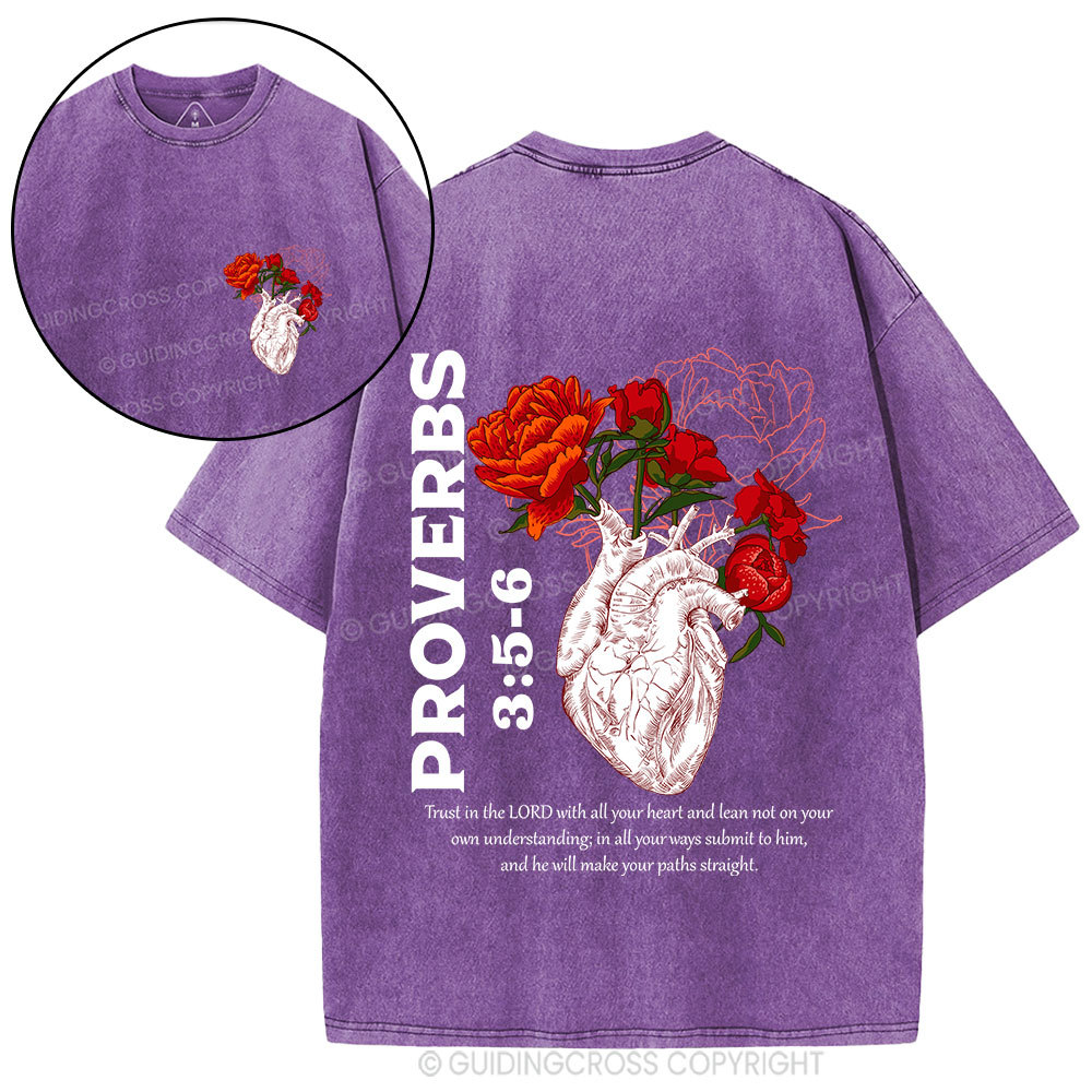 Trust In The Lord With All Your Heart Christian Washed T-Shirt Sale - GuidingCross