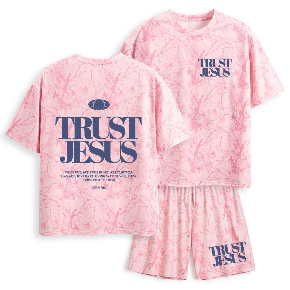 Trust Jesus Christian Camo T-Shirt & Shorts