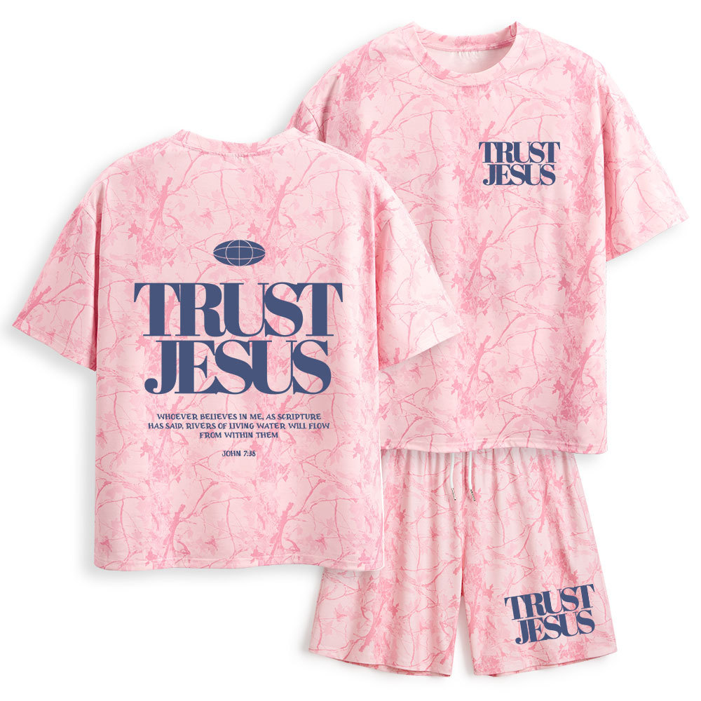 Trust Jesus Christian Camo T-Shirt & Shorts