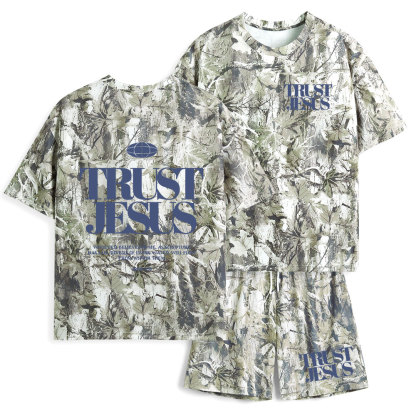 Trust Jesus Christian Camo T-Shirt & Shorts