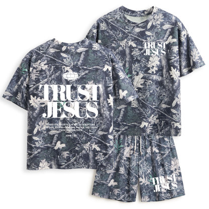 Trust Jesus Christian Camo T-Shirt & Shorts