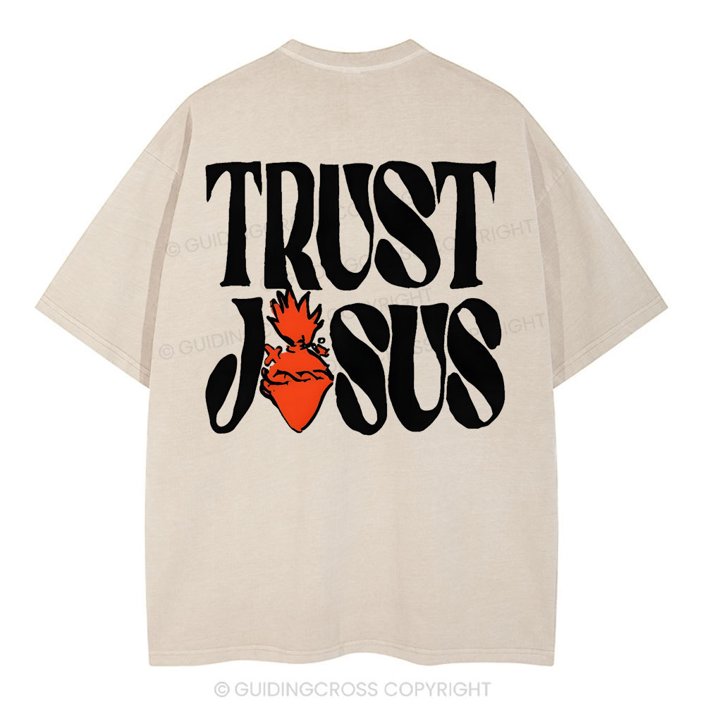 Trust Jesus Christian Washed T-Shirt