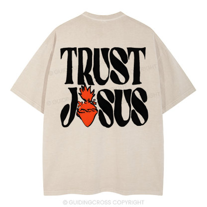 Trust Jesus Christian Washed T-Shirt