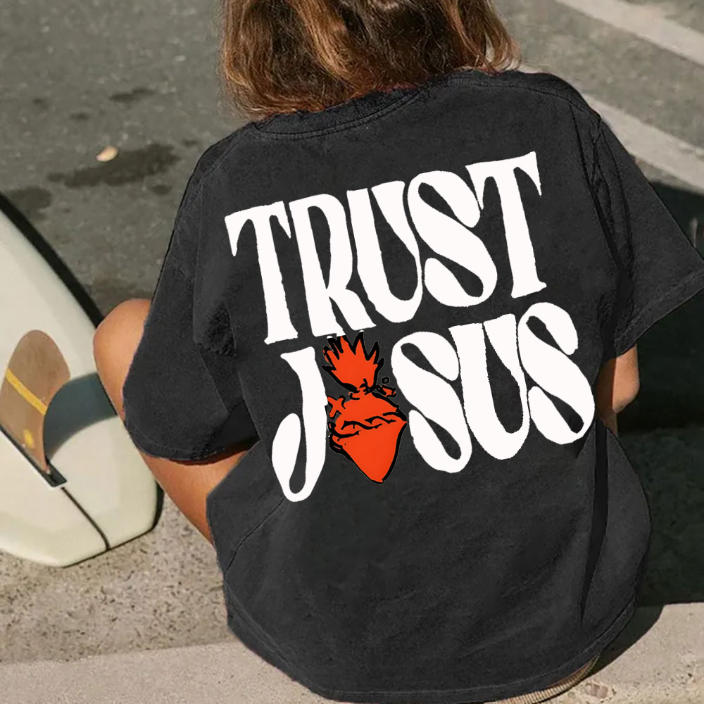 Trust Jesus Christian Washed T-Shirt