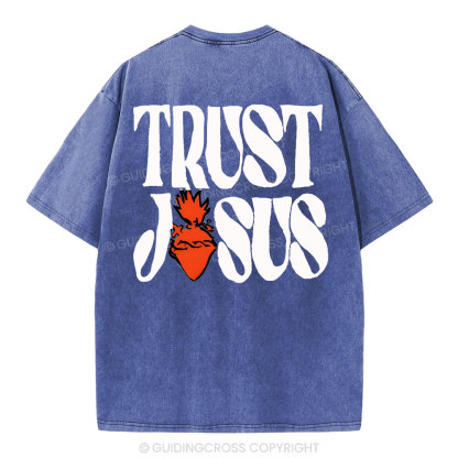 Trust Jesus Christian Washed T-Shirt