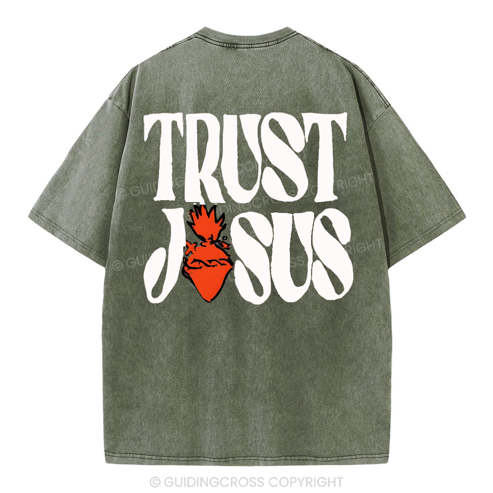 Trust Jesus Christian Washed T-Shirt