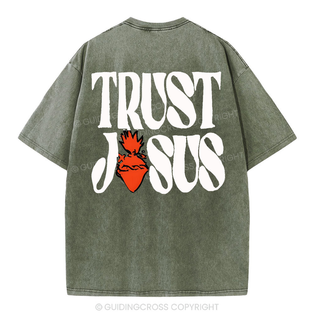Trust Jesus Christian Washed T-Shirt