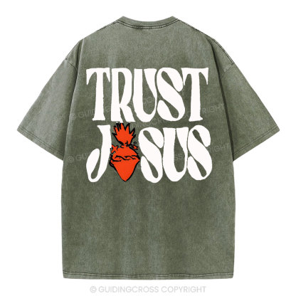 Trust Jesus Christian Washed T-Shirt