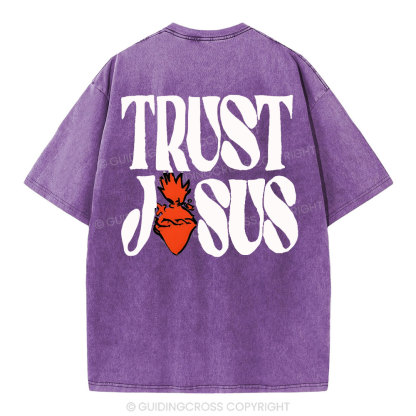 Trust Jesus Christian Washed T-Shirt