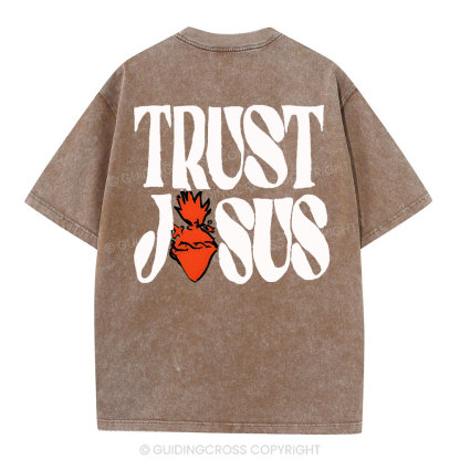 Trust Jesus Christian Washed T-Shirt