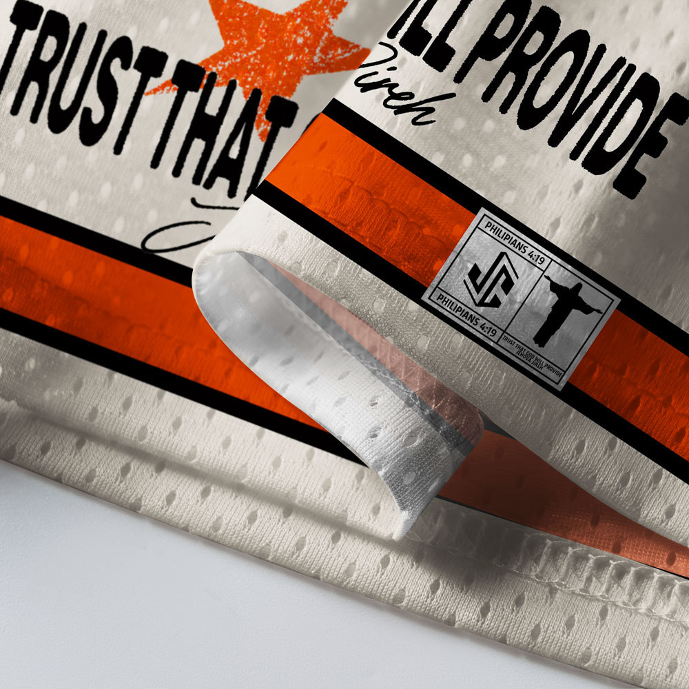 Trust That God Will Provide Christian White Mesh Jersey