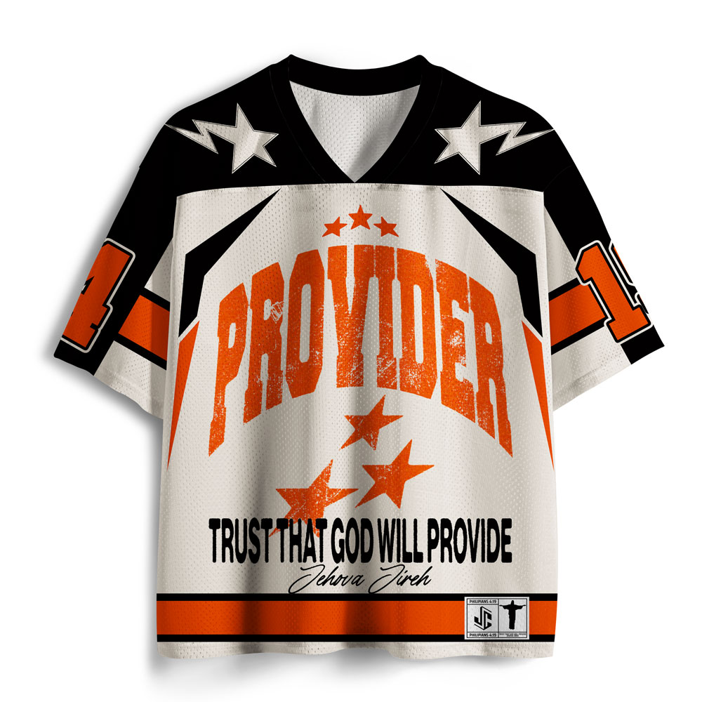 Trust That God Will Provide Christian White Mesh Jersey