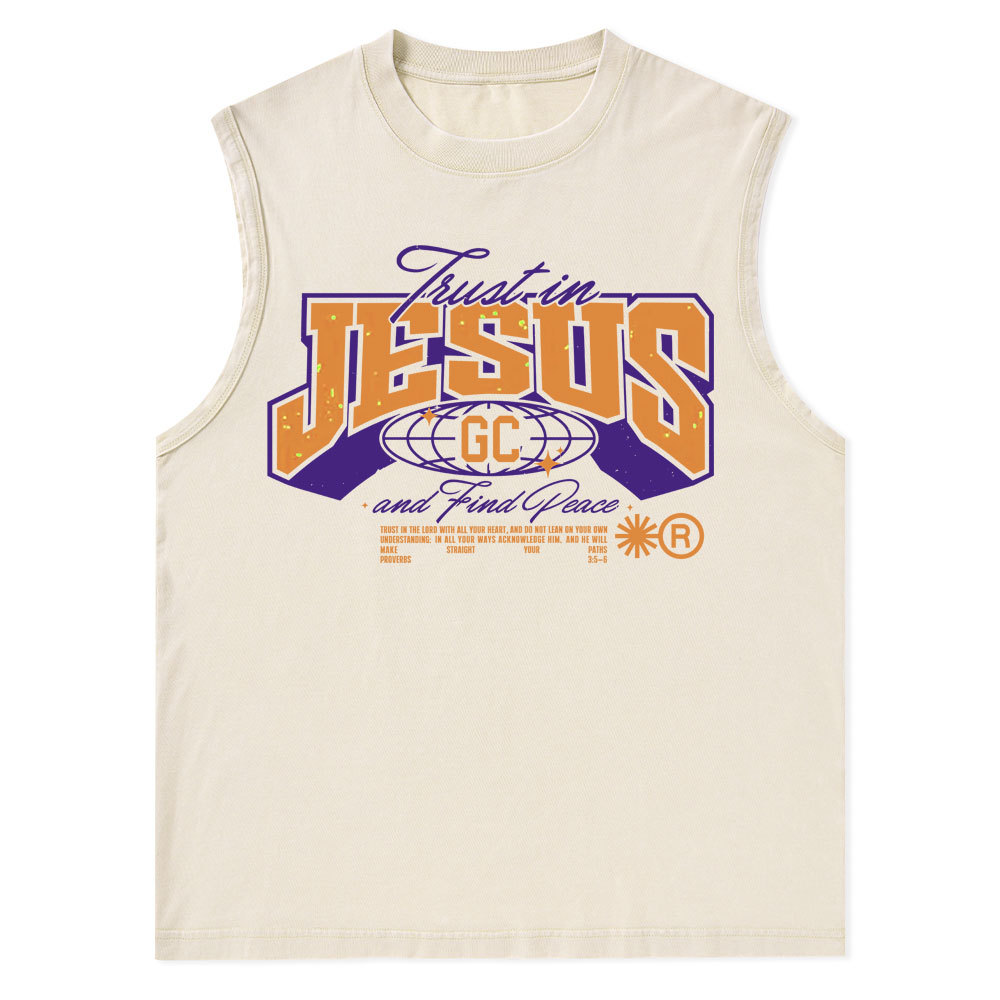 Trust in Jesus Christian Washed Tank Top