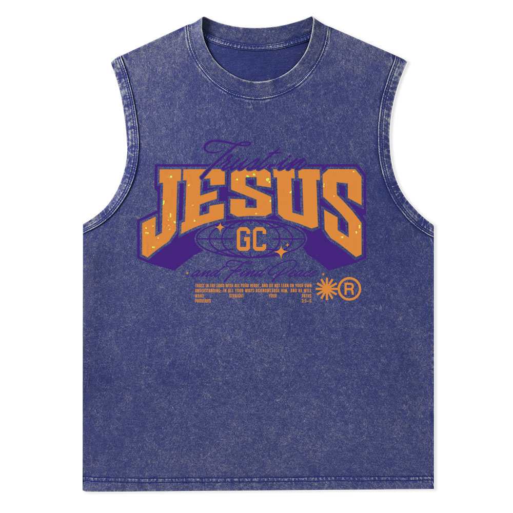 Trust in Jesus Christian Washed Tank Top