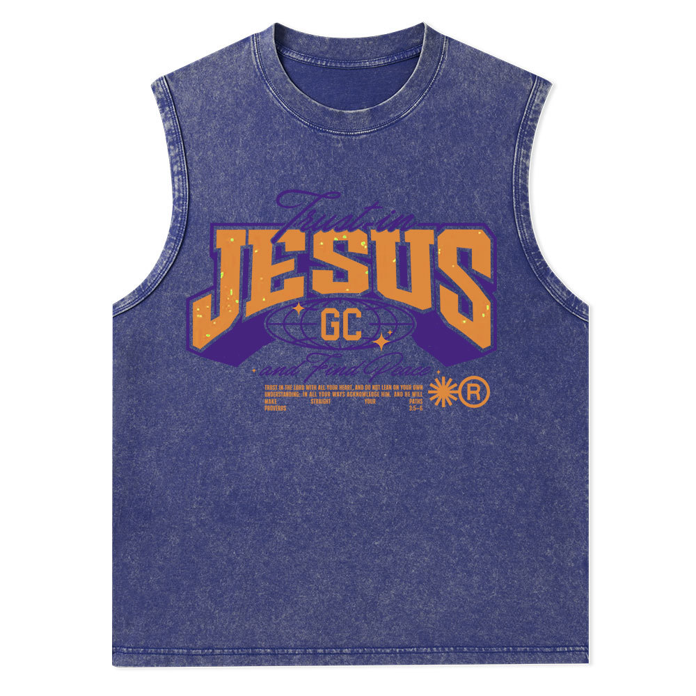 Trust in Jesus Christian Washed Tank Top
