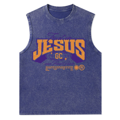 Trust in Jesus Christian Washed Tank Top