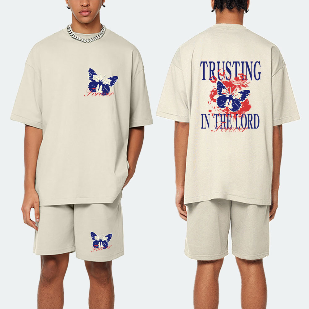 Trusting In The Lord Christian Washed T-Shirt & Shorts